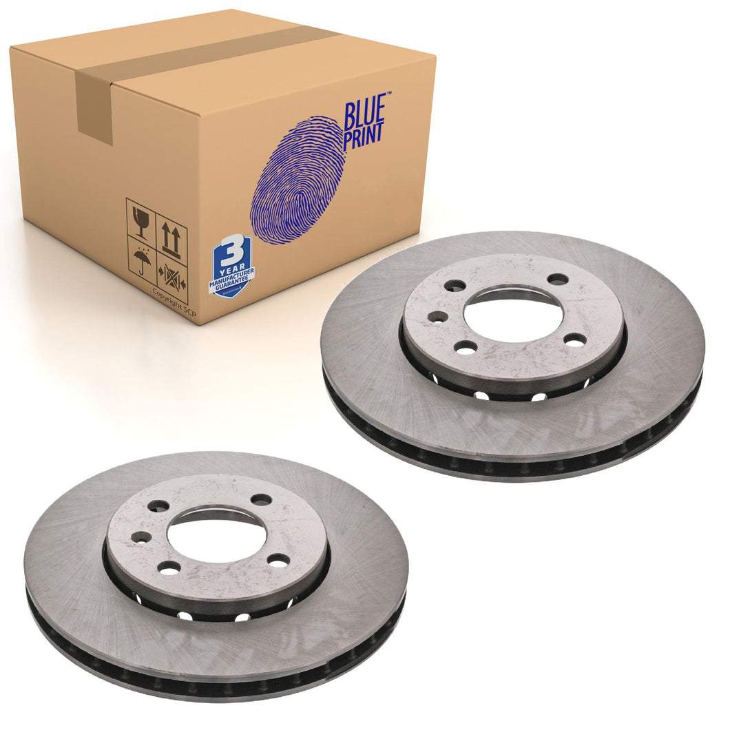 Pair of Front Brake Disc Fits Volkswagen Audi Blue Print ADV184351