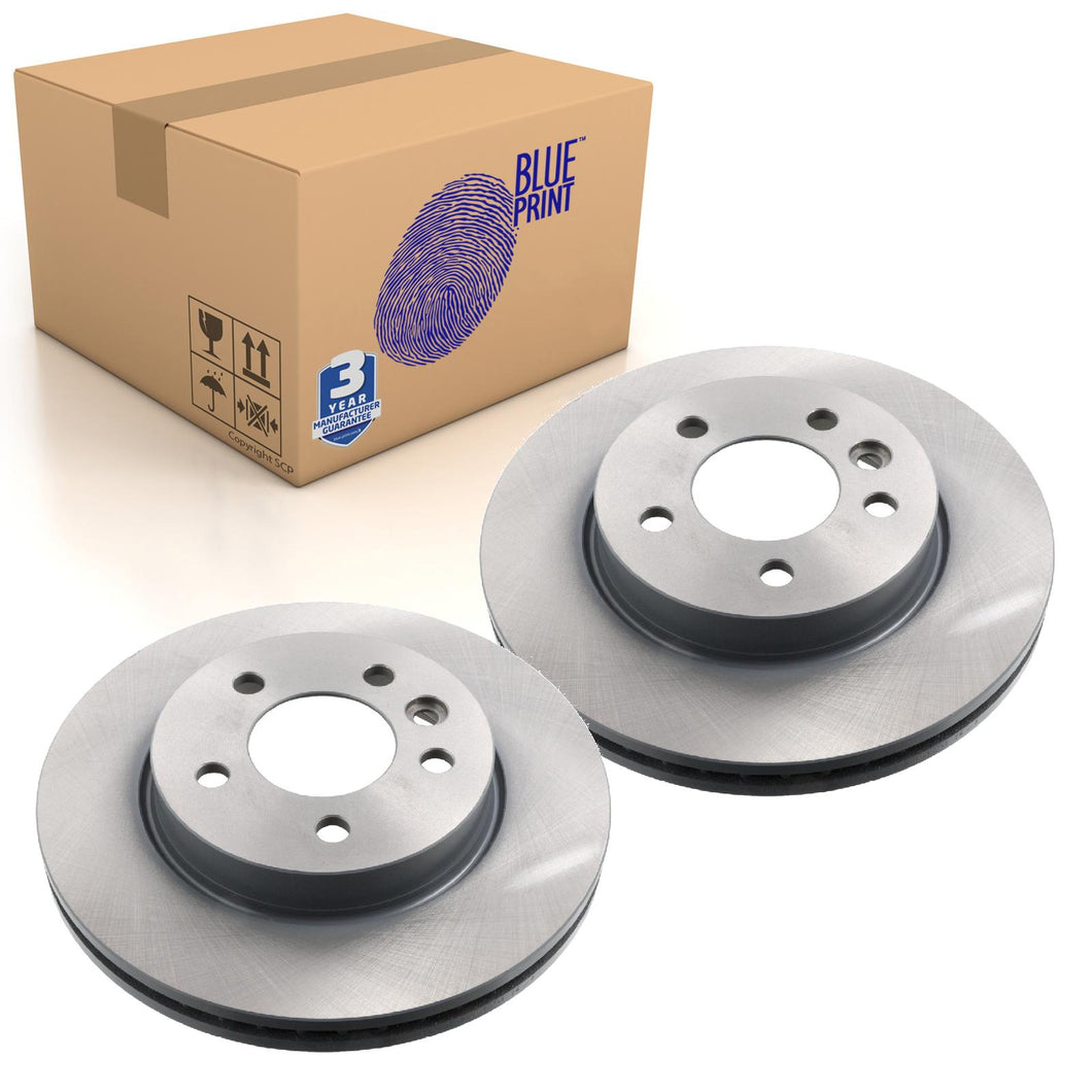 Pair of Front Brake Disc Fits Volkswagen Audi Blue Print ADV184354