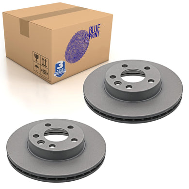 Pair of Front Brake Disc Fits Volkswagen Audi Blue Print ADV184361