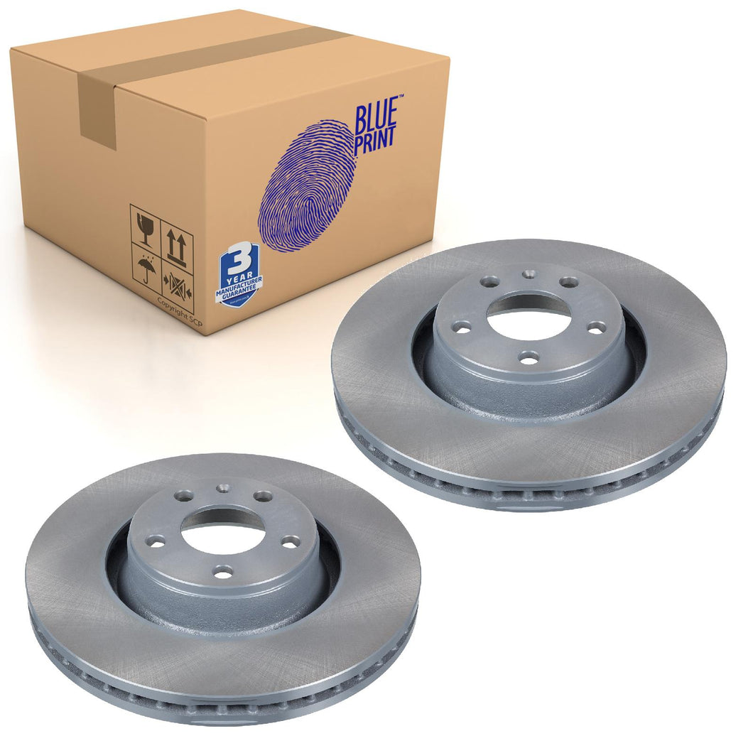 Pair of Front Brake Disc Fits Volkswagen Audi Blue Print ADV184369