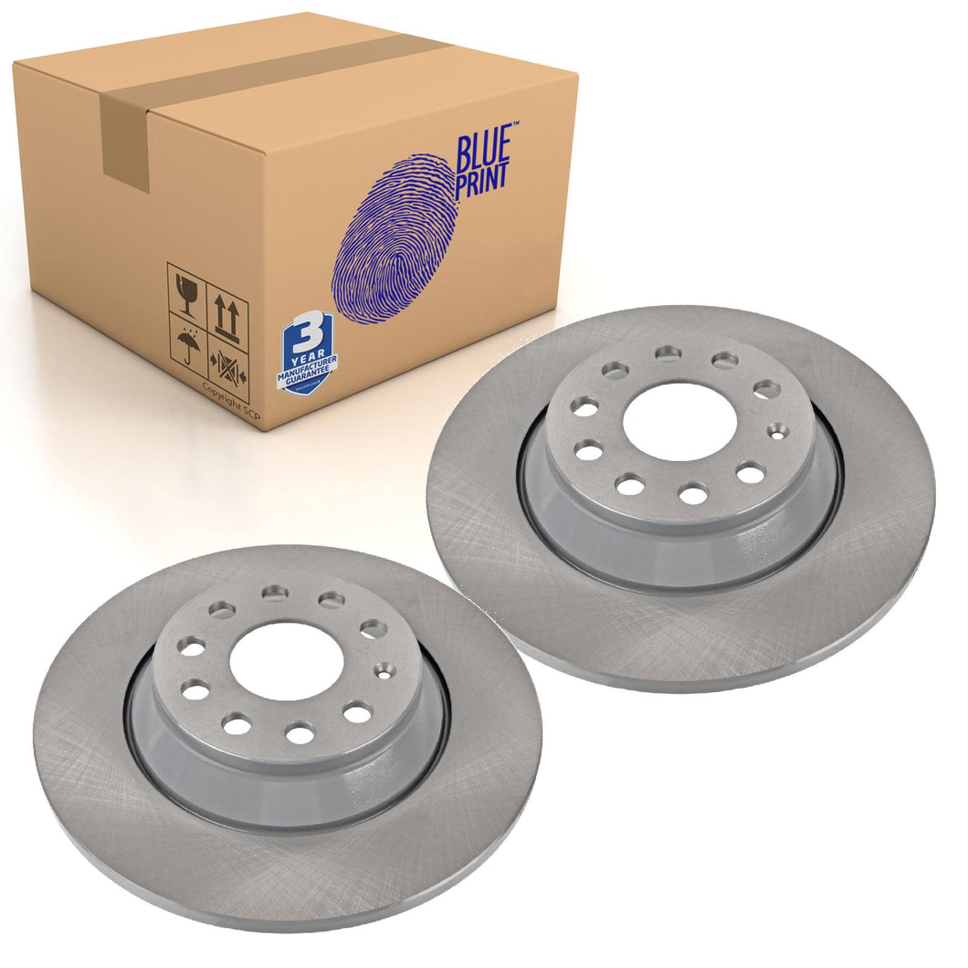 Pair of Rear Brake Disc Fits Volkswagen Audi OE 3Q0615601A Blue Print ADV184375