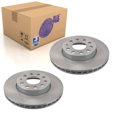 Pair of Front Brake Disc Fits Peugeot OE 5Q0615301A Blue Print ADV184377
