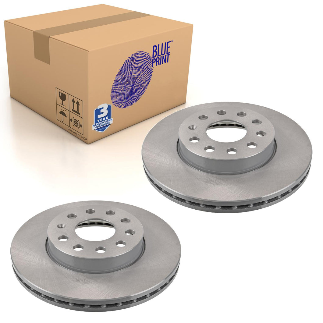 Pair of Front Brake Disc Fits Peugeot OE 5Q0615301A Blue Print ADV184377