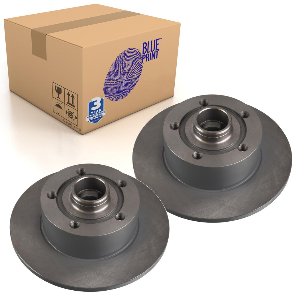 Pair of Rear Brake Disc Fits Volkswagen Audi OE 8D0615601B Blue Print ADV184379
