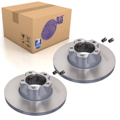 Pair of Front Brake Disc Inc Additional Parts Fits Volkswag Blue Print ADV184385