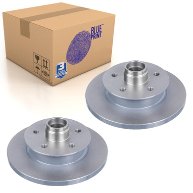 Pair of Front Brake Disc Fits Volkswagen Caravelle Transpor Blue Print ADV184391