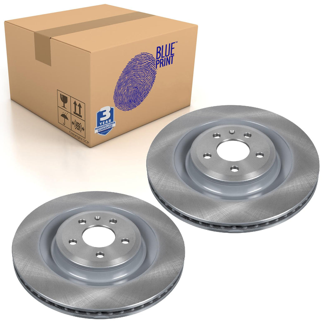 Pair of Rear Brake Disc Fits Audi A6 A7 A8 OE 4H0615601L Blue Print ADV184393