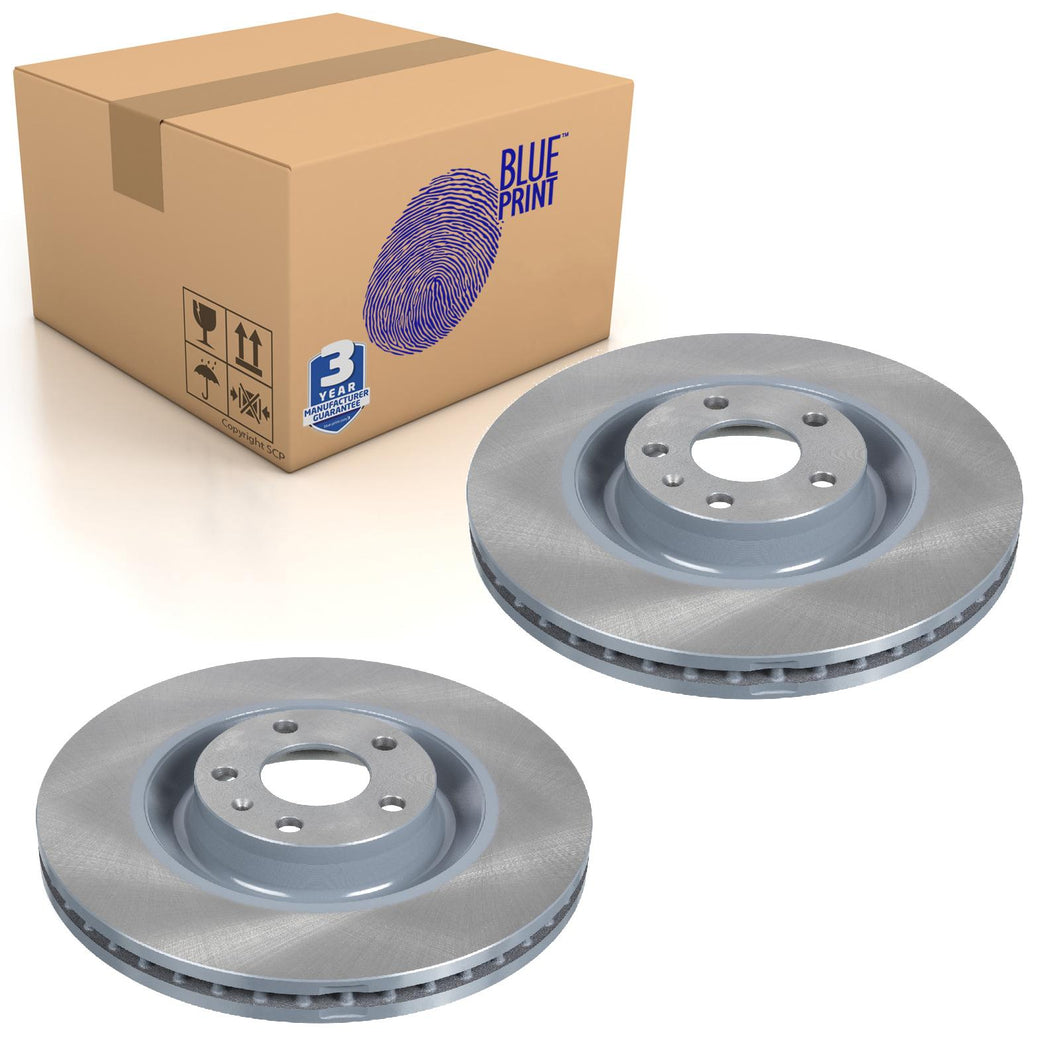 Pair of Front Brake Disc Fits Audi A4 S4 OE 8E0615301T Blue Print ADV184397