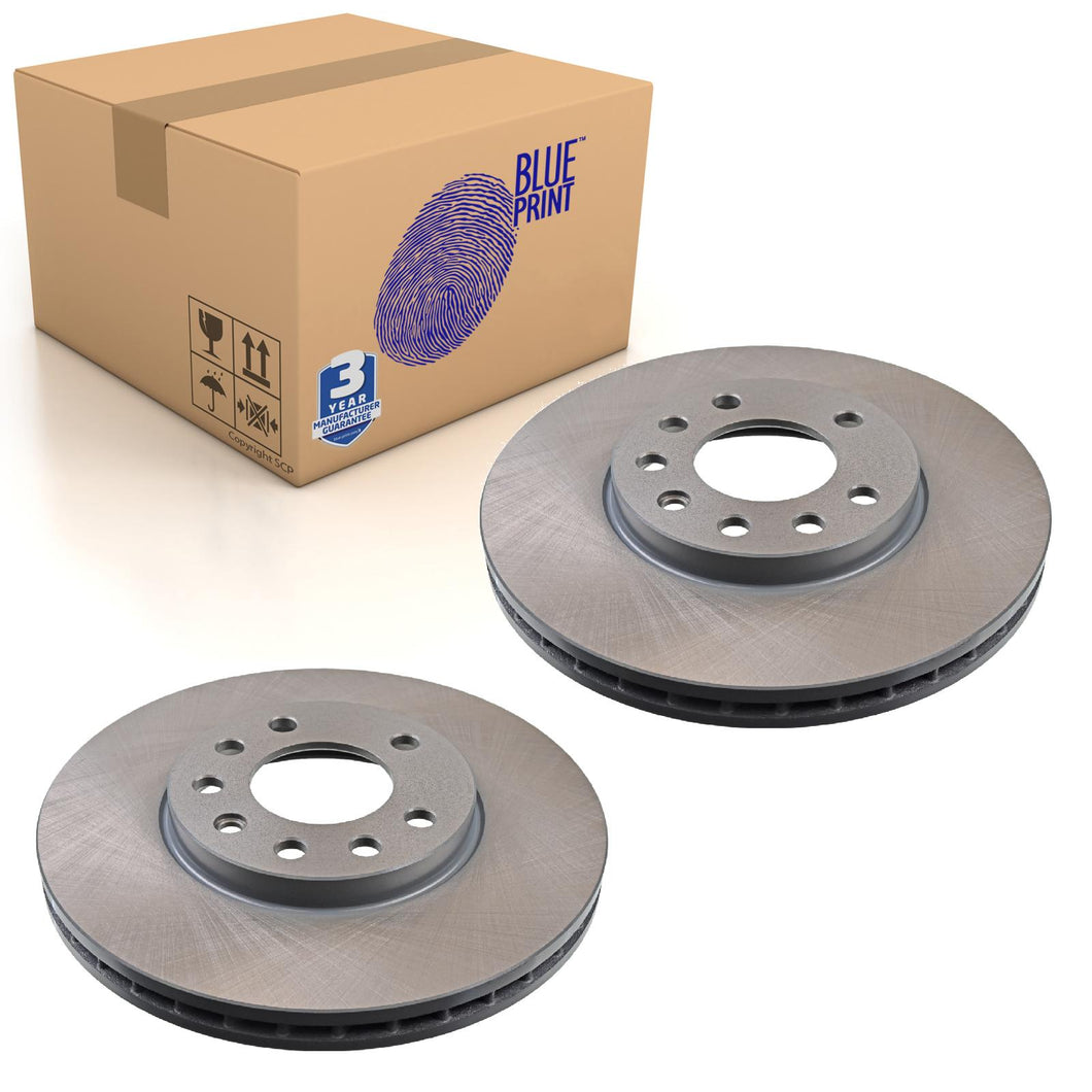 Pair of Front Brake Disc Fits Vauxhall Astra Corsa Meriva Z Blue Print ADW194312