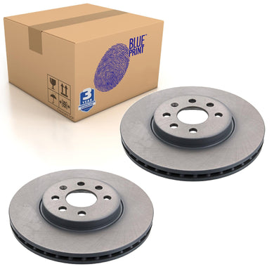 Pair of Front Brake Disc Fits Opel OE 93197712 Blue Print ADW194316