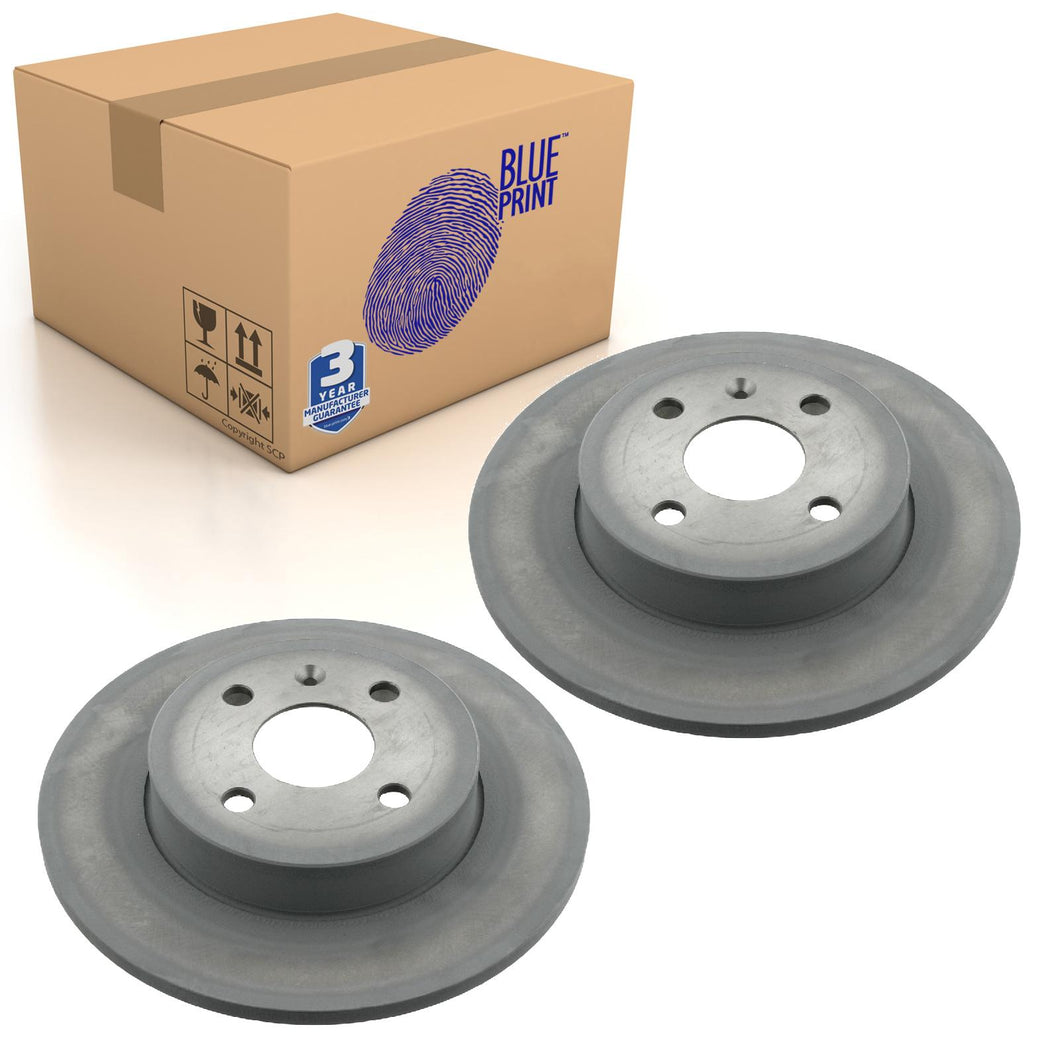 Pair of Rear Brake Disc Fits Vauxhall Astra Corsa Meriva H Blue Print ADW194319