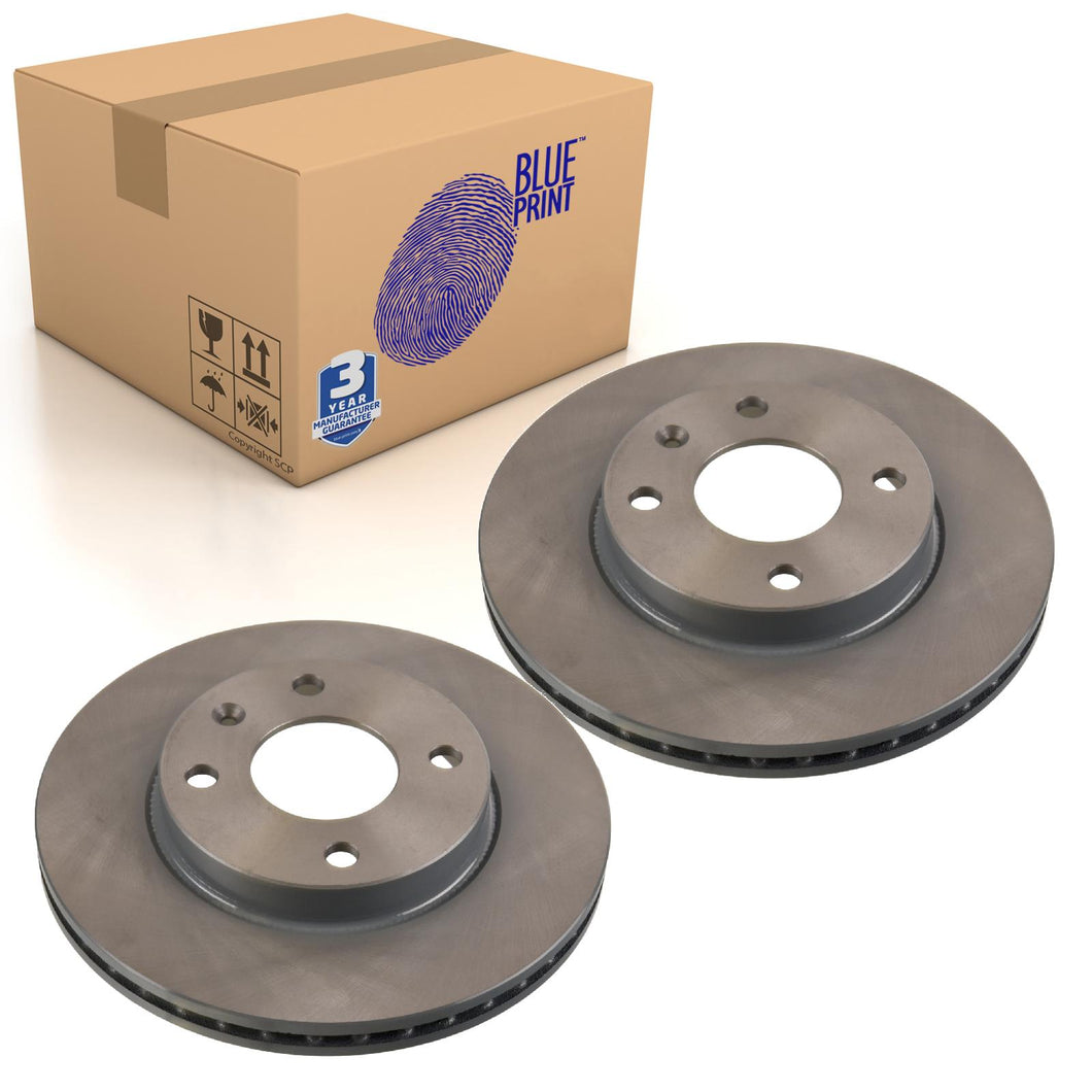 Pair of Front Brake Disc Fits Vauxhall OE 13584676 Blue Print ADW194333