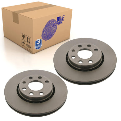 Pair of Front Brake Disc Fits Vauxhall Corsa Tigra Blue Print ADW194337