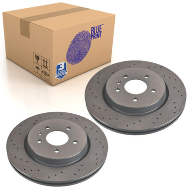 Pair of Rear Brake Disc Fits Opel OE 569094 Blue Print ADW194345
