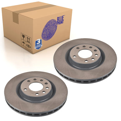 Pair of Front Brake Disc Fits Vauxhall OE 95509297 Blue Print ADW194347