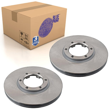 Pair of Front Brake Disc Fits Campo Pick up Frontera A Vauxh Blue Print ADZ94302