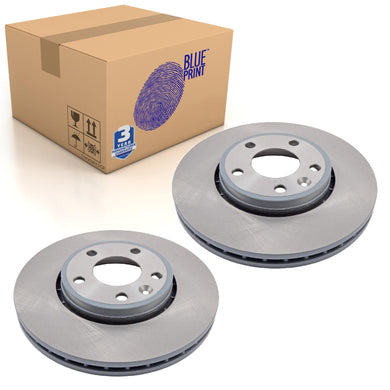 Pair of Front Brake Disc Fits Vauxhall Vivaro OE 4020600QAF Blue Print ADZ94317