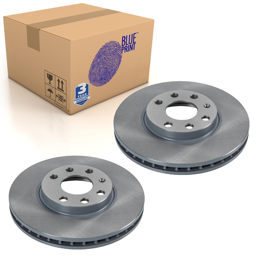 Pair of Front Brake Disc Fits Vauxhall Astra G OE 09117677 Blue Print ADZ94321