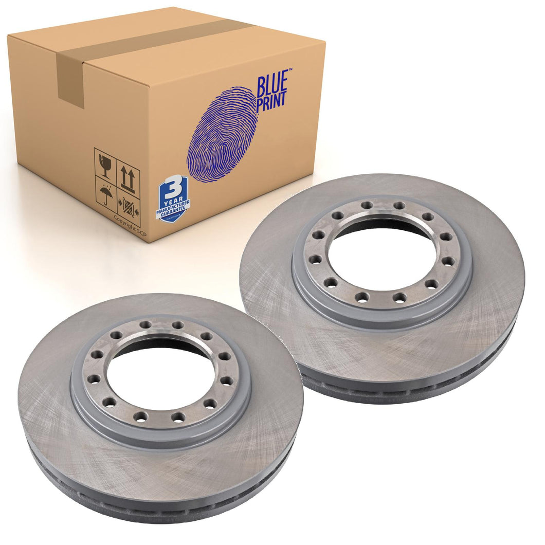 Pair of Front Brake Disc Fits Isuzu Truck N-Series Blue Print ADZ94324