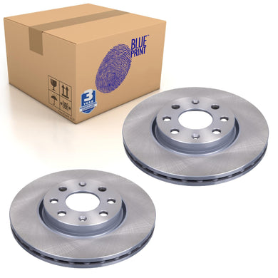 Pair of Front Brake Disc Fits Vauxhall Adam Corsa Combo Van Blue Print ADZ94332