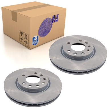 Pair of Front Brake Disc Fits Vauxhall Corsa Combo C D Blue Print ADZ94335
