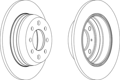 Rear Pair Of Brake Discs Fits Alfa Romeo OE 60516948 Ferodo DDF002