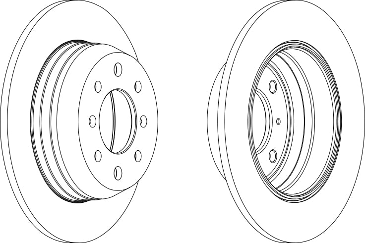 Rear Pair Of Brake Discs Fits Alfa Romeo OE 60516948 Ferodo DDF002