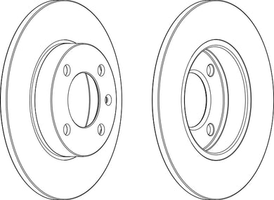 Pair Of Coated Brake Discs Ferodo DDF042C