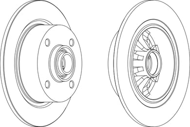 Front Pair Of Brake Discs Fits VW OE 113407075 Ferodo DDF043