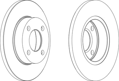 Pair Of Coated Brake Discs Ferodo DDF048C