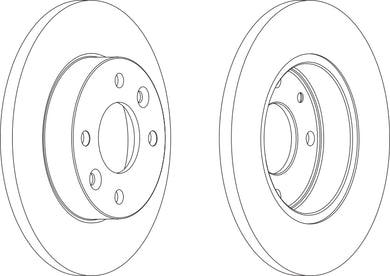 Pair Of Coated Brake Discs Ferodo DDF055C