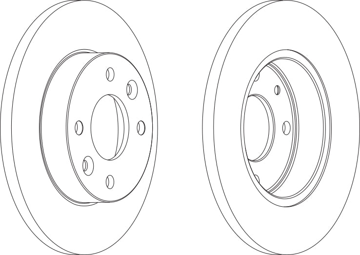 Pair Of Coated Brake Discs Ferodo DDF055C