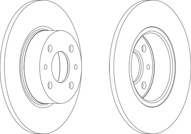 Pair Of Coated Brake Discs Ferodo DDF066C