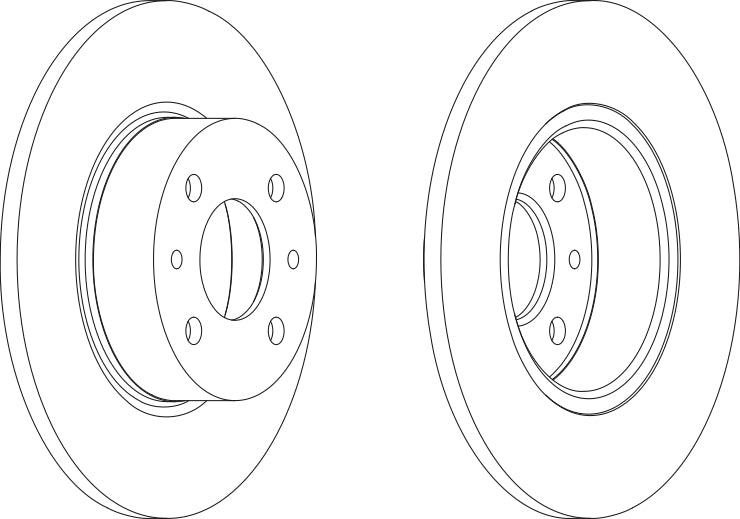 Pair Of Coated Brake Discs Ferodo DDF066C