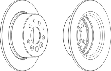 Rear Pair Of Brake Discs Fits Volvo OE 270736 Ferodo DDF080