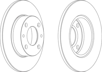 Pair Of Brake Discs Fits Autobianchi Ferrari Fiat Ford Otosan Fo Ferodo DDF083