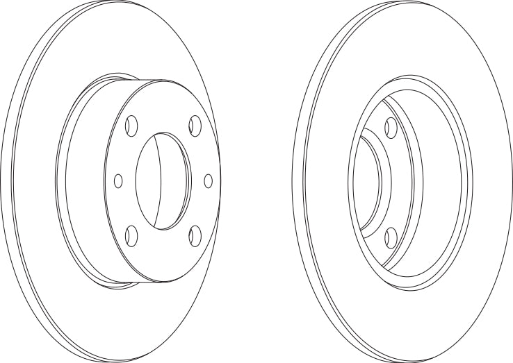 Pair Of Brake Discs Fits Autobianchi Ferrari Fiat Ford Otosan Fo Ferodo DDF083