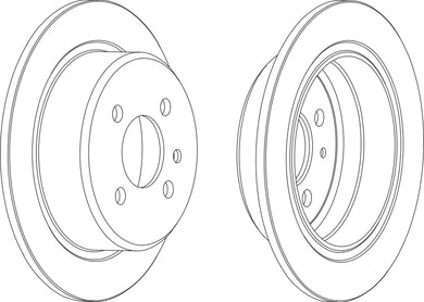 Rear Pair Of Brake Discs Fits Alpina BMW OE 34211119581 Ferodo DDF093