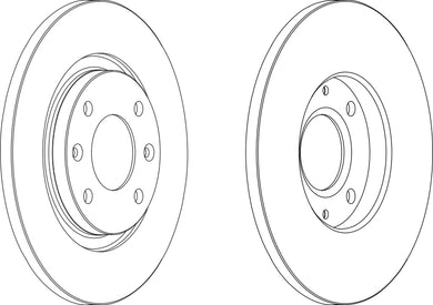 Pair Of Coated Brake Discs Ferodo DDF1000C