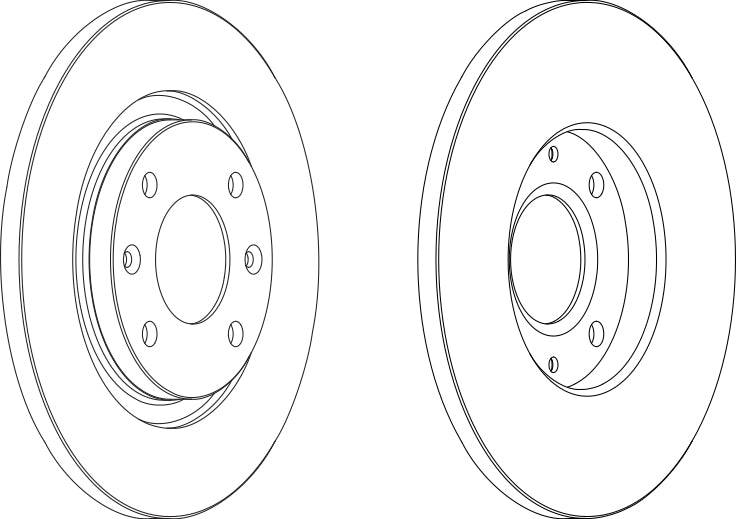 Pair Of Coated Brake Discs Ferodo DDF1000C