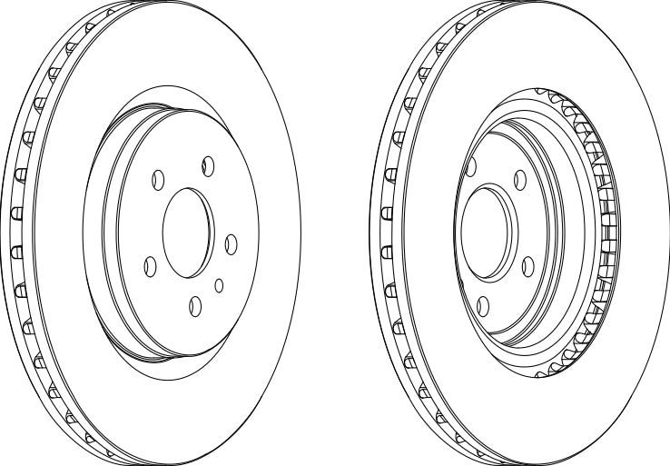 Pair Of Coated Brake Discs Ferodo DDF1001C