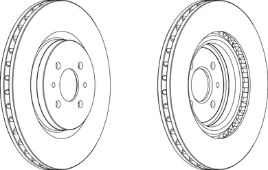 Front Pair Of Brake Discs Fits Fiat OE 46465088 Ferodo DDF1002