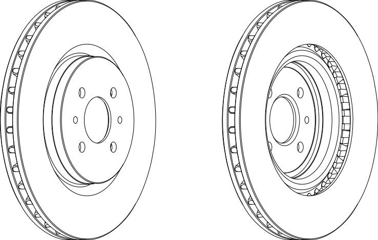 Front Pair Of Brake Discs Fits Fiat OE 46465088 Ferodo DDF1002