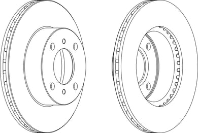 Pair Of Coated Brake Discs Ferodo DDF1005C