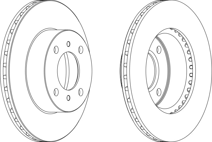 Pair Of Coated Brake Discs Ferodo DDF1005C