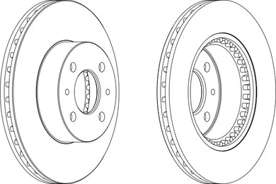 Pair Of Coated Brake Discs Ferodo DDF1006C