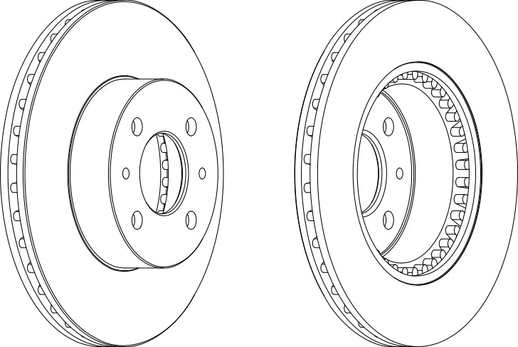 Pair Of Coated Brake Discs Ferodo DDF1006C