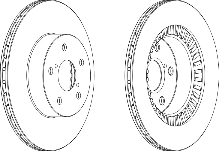 Pair Of Coated Brake Discs Ferodo DDF1009C