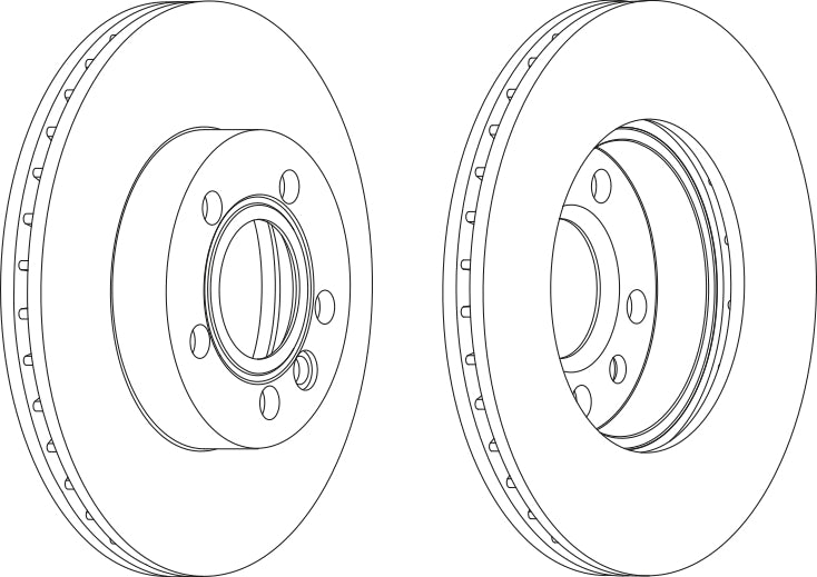 Pair Of Coated Brake Discs Ferodo DDF1010C