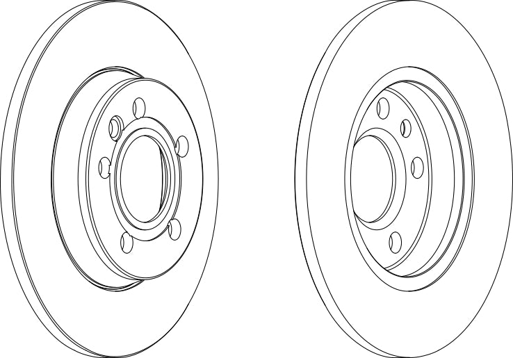 Pair Of Coated Brake Discs Ferodo DDF1012C